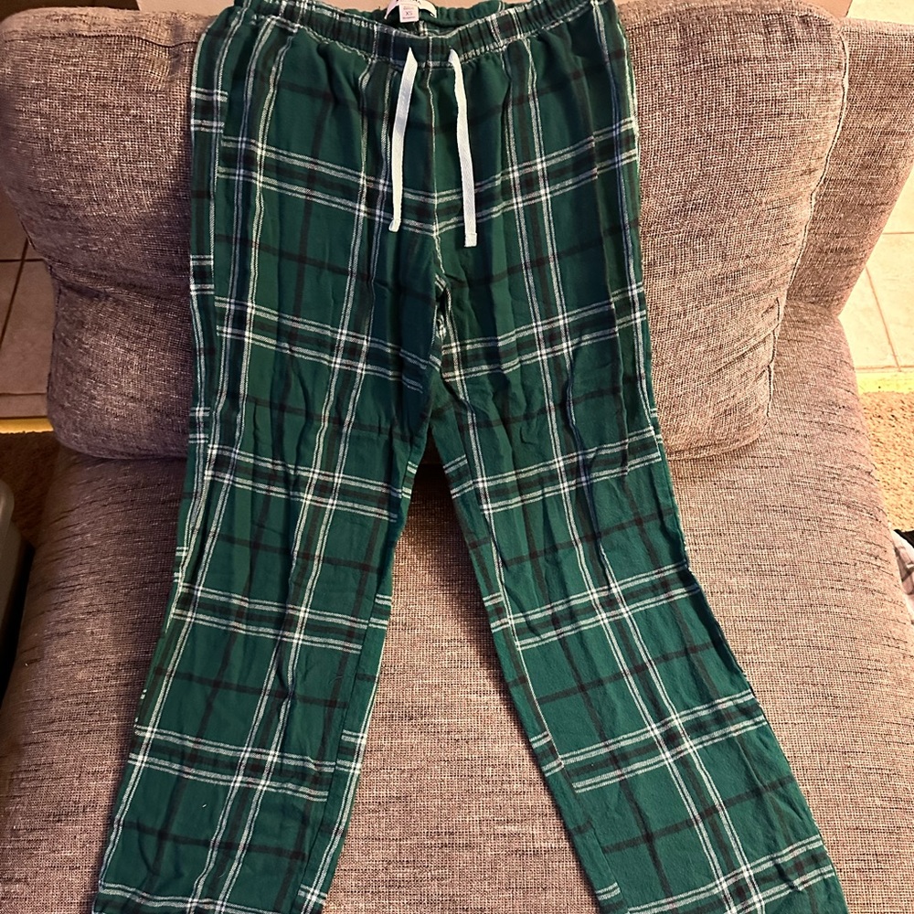 Size xs green plaid pajama pants